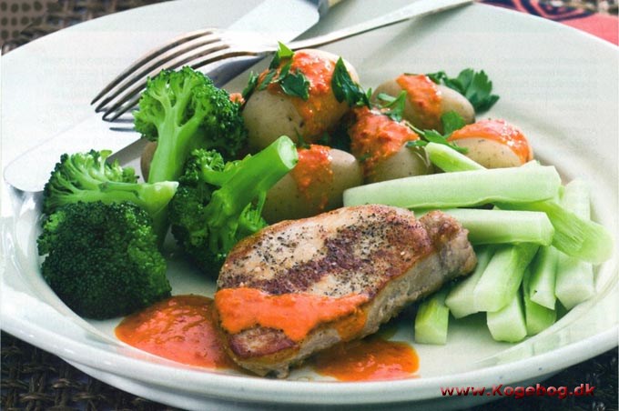 Koteletter med mojo og broccoli