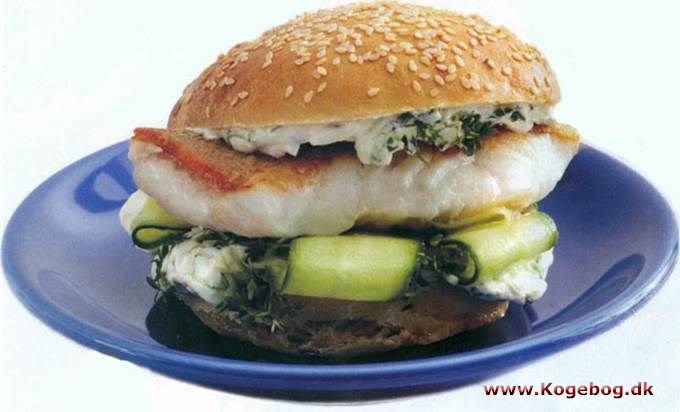 Fiskeburger med karsecreme