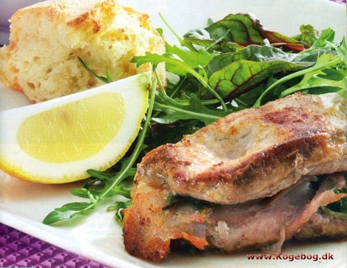 Saltimbocca med salat og brød