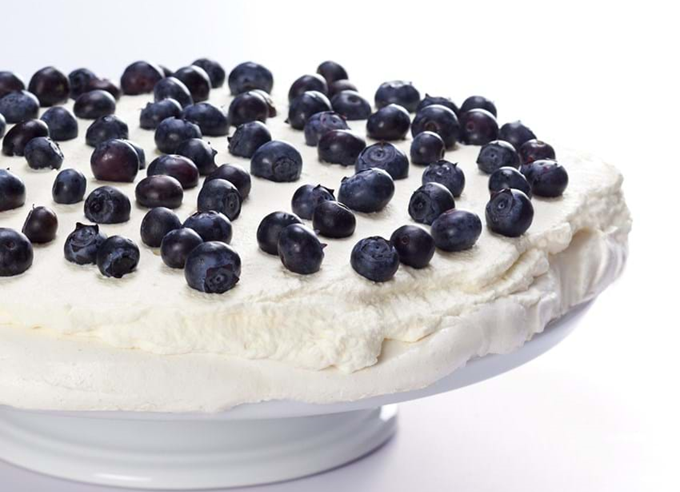 Pavlova med blåbær