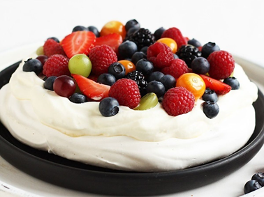 Pavlova med blåbær