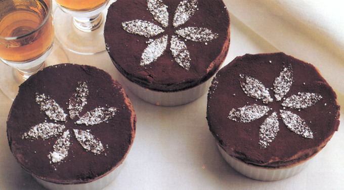 Chokoladesoufflé, frossen