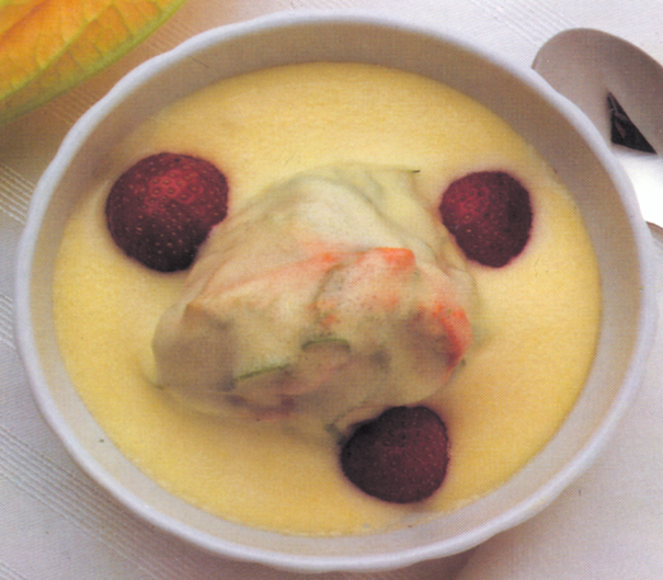 Courgetteblomst-dessert