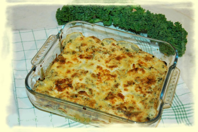 Grønkålsgratin med valnødder