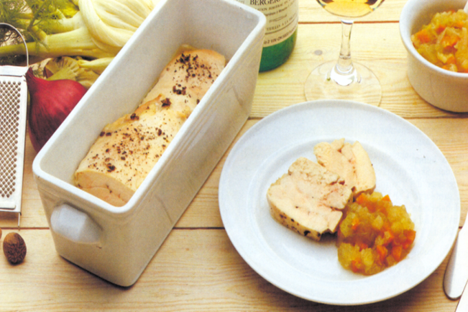 Hønseterrine med bouillonsyltede urter