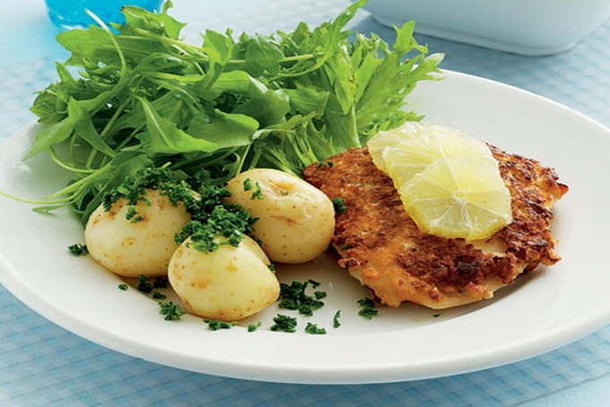 Kalkunschnitzel med citronsauce