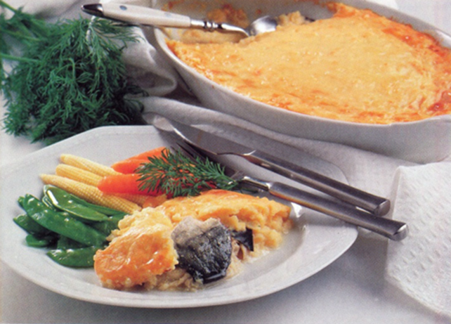 Makrelfilet med kartoffelgratin