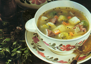 Oksekødssuppe med rosenkål