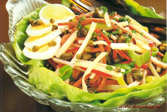 Salat med tunge eller skinke