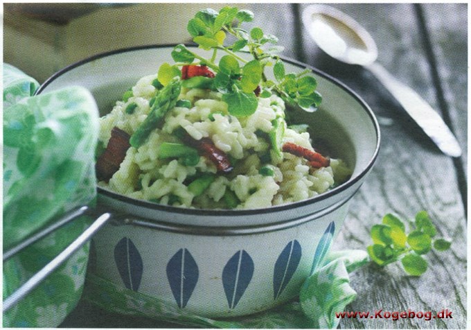 Asparges risotto med bacon