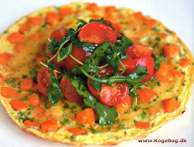 Frittata med søde kartofler og tomatsalsa