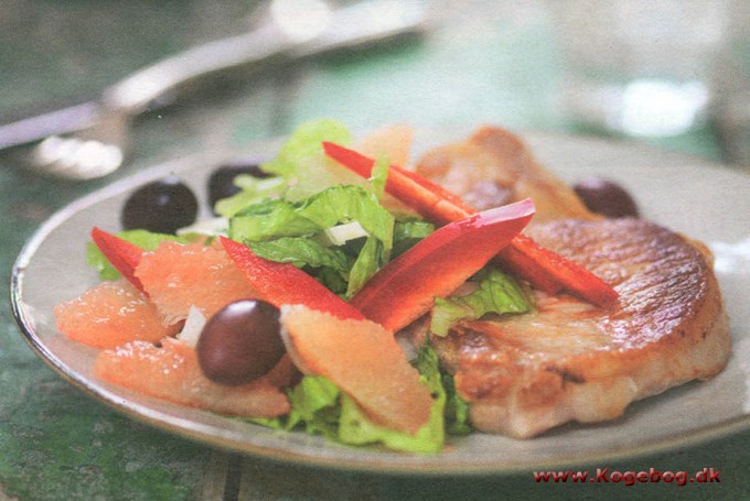 Koteletter med fennikel-grape-salat