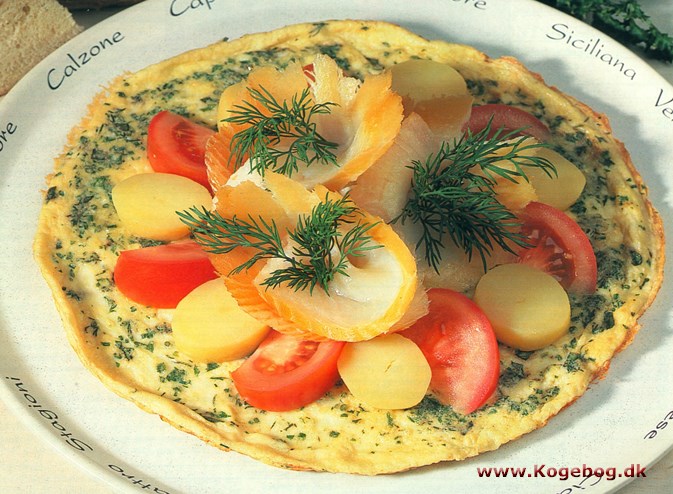 Røget hellefisk med krydderurte-omelet