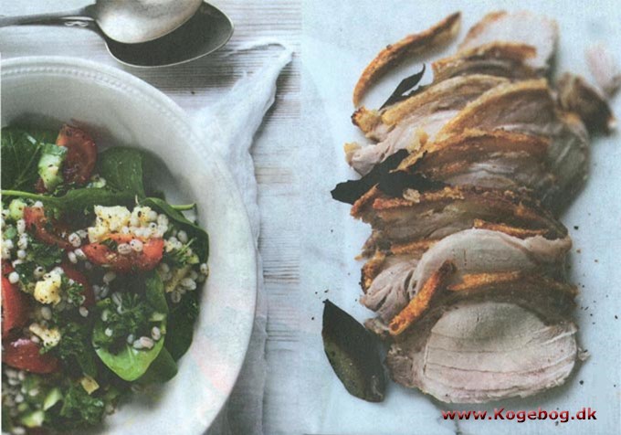 Sprød flæskesteg med arabisk salat