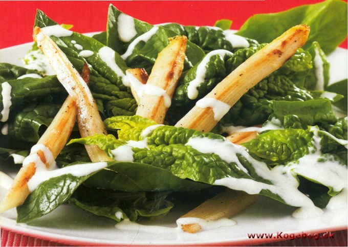 Asparges-spinat-salat