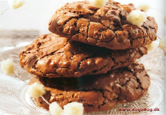 Cookies med mandler og chokolade