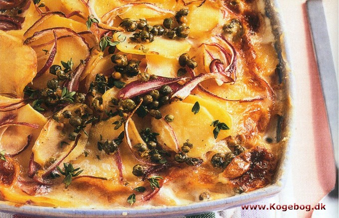 Kartoffelgratin med grøn peber