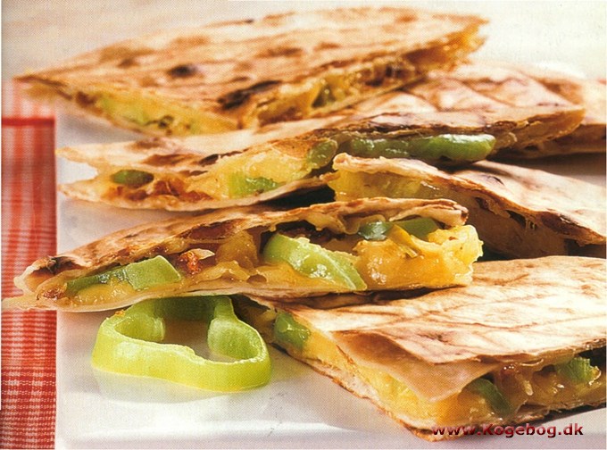 Quesadillas med grønne peberfrugt