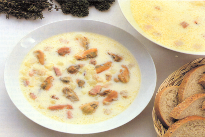 Blåmuslingesuppe som i USA - Clam Chowder