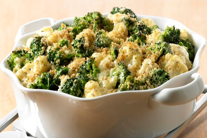 Broccoli-blomkålsgratin