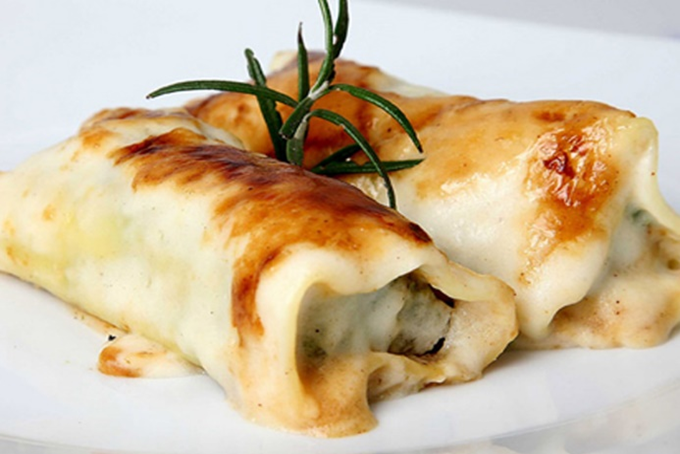 Cannelloni med champignon og skinke