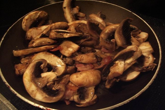 Champignon, grillstegte