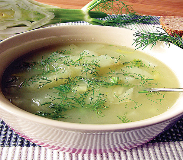 Fennikel i grønsagsbouillon