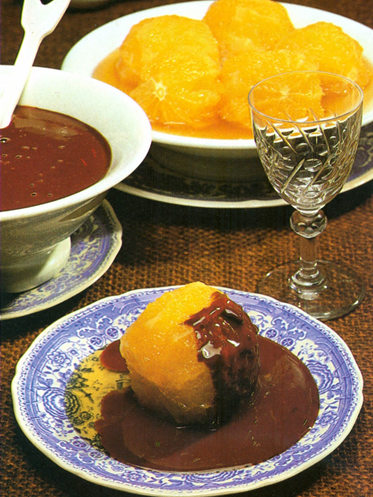 Appelsiner med chokoladesauce