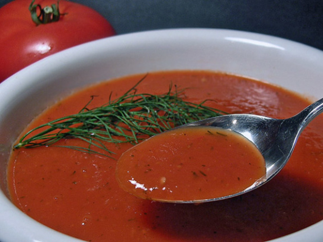 Tomat-dildsuppe, kold