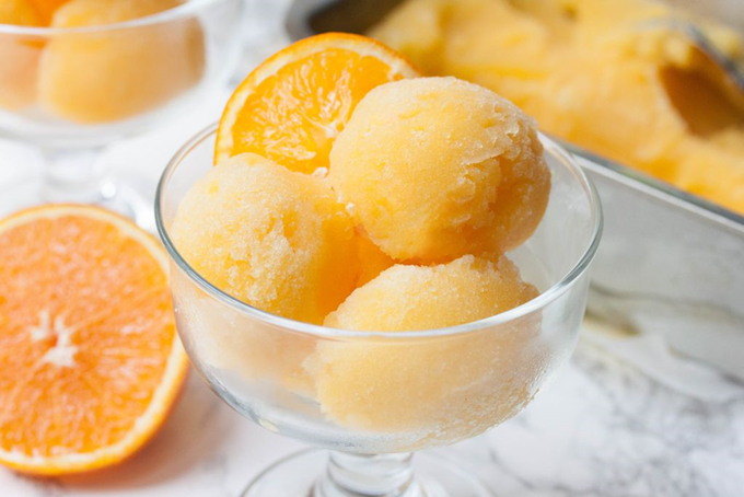 Appelsinsorbet - en dejlig opskrift