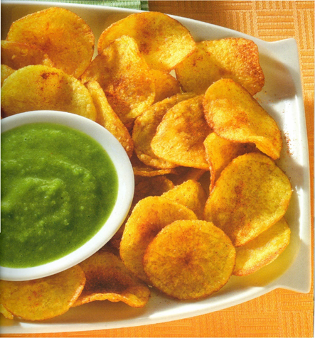 Boniato chips med mojo verde