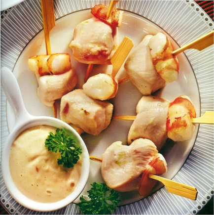 Kyllingespid med tomat-aioli