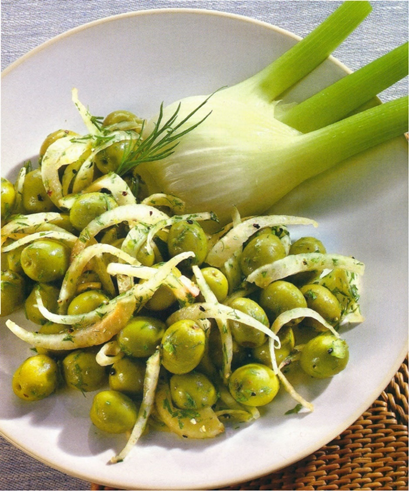 Syltede oliven med fennikel