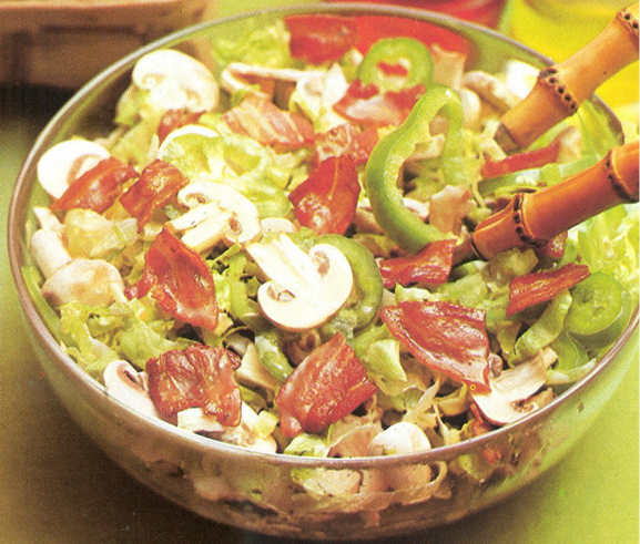 Champignonsalat med bacon