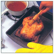 Fyldt kylling med æbleglasering