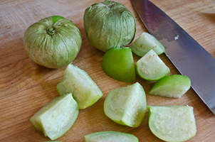 Majs og tomatillo salsa