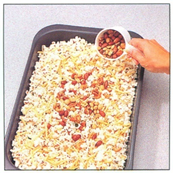 Popcorn med nødder eller peanuts