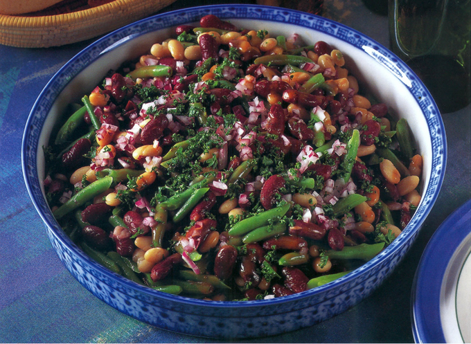 Bønnesalat med vineddikedressing