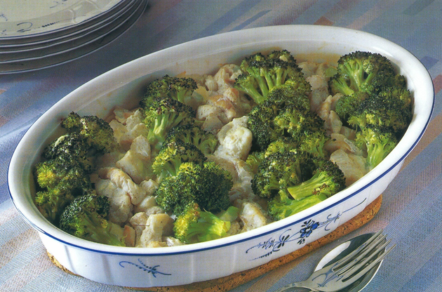 Fiskegratin med broccoli