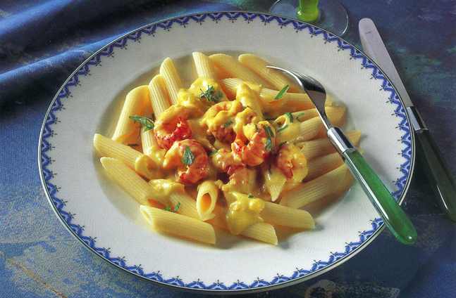 Penne med krebs