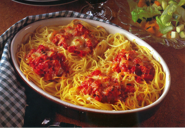Spaghetti med peberfrugt