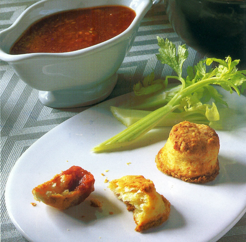 Varme ostebrød med hot tomatdip