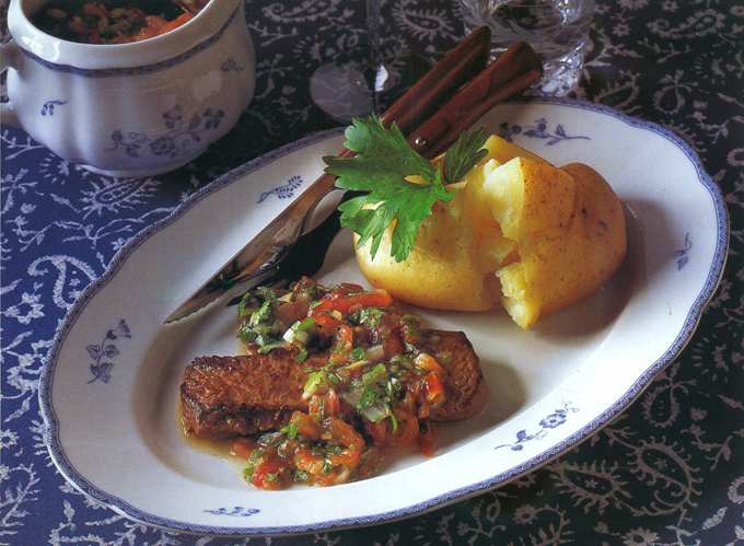 Bøffer med tomat- og korianderchutney