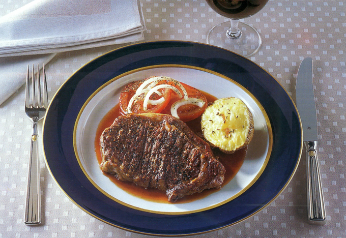 Entrecôte med hvidløgssauce