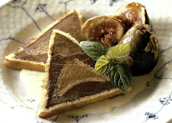 Chokolade-terrine med figner og Creme Anglaise