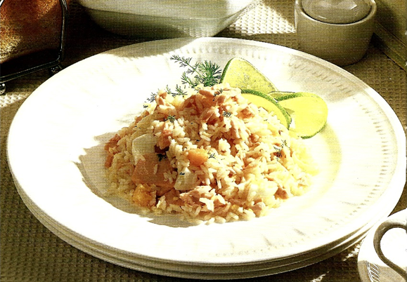 Kedgeree med ris og laks - bedst på Kogebog.dk 💘