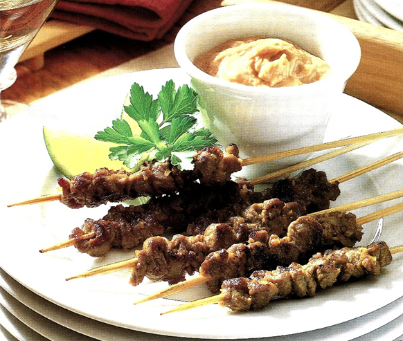 Satay-spid med oksekød - bedst på Kogebog.dk 💘