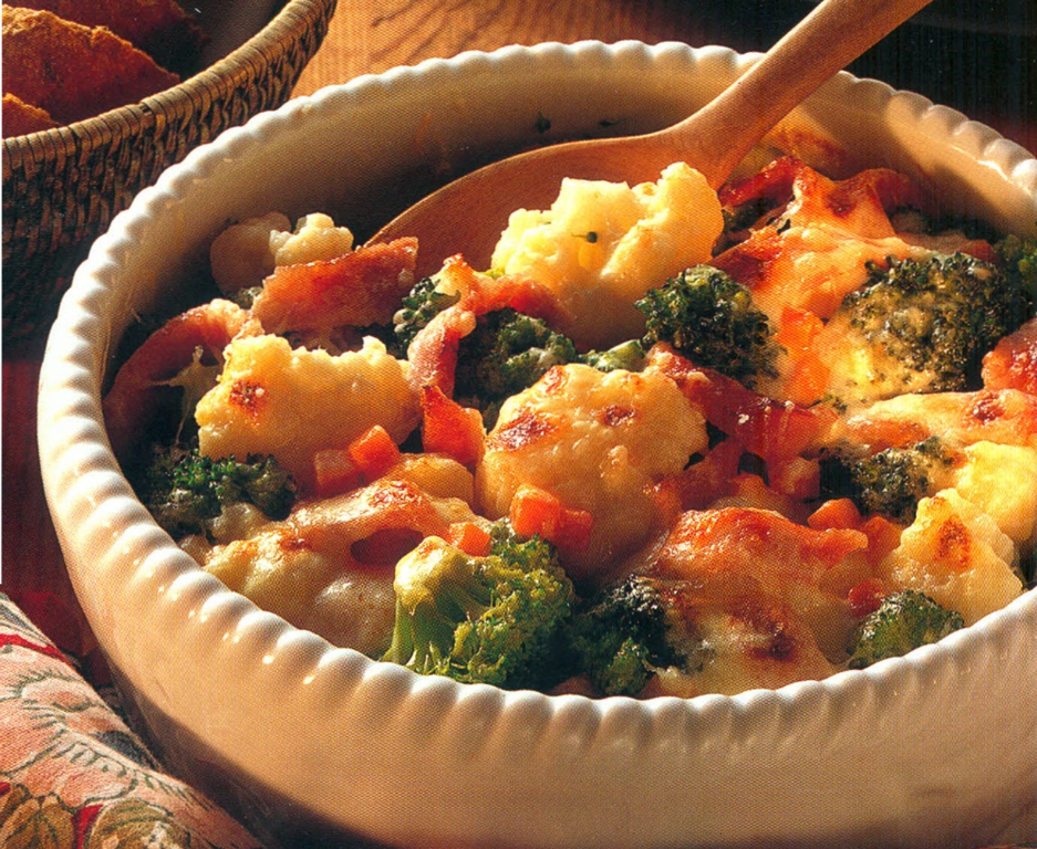 Broccoli og blomkål med ost