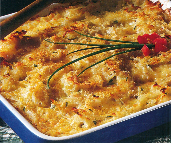 Kartoffelgratin med parmesanost