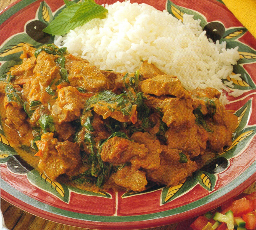 Lamme- og spinatcurry